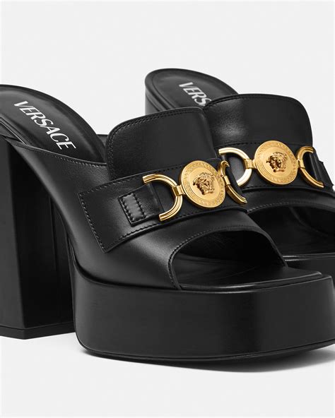 versace black platform mules|versace crystal medusa 95.